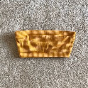 Mustard yellow gingham tube top